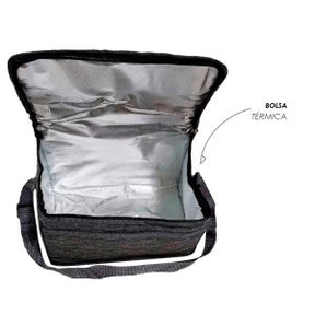 Bolsa Térmica Porta Marmita Lanche Bebida Preta