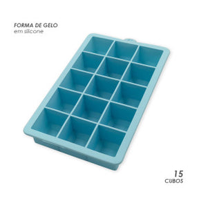 Forma de Gelo Retangular de Silicone para 15 cubos 30ml