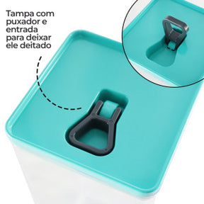 Kit Organizador Hermético Dubai Verde Tiffany 5 Litros