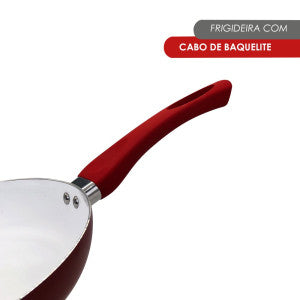 Frigideira com Revestimento Cerâmico Antiaderente e Cabo de Baquelite 28cm - Vermelho