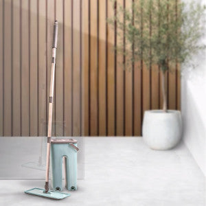 Rodo Flat Mop E Balde Lava E Seca Profissional Com 2 Refil