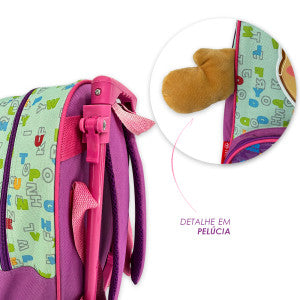 Mochila Infantil Escolar Rena Rodinha Rosa