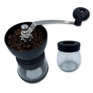 Moedor De Café Manual Vidro Plastico Inox Ceramica - Preto