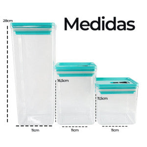 Kit Organizador Hermético Dubai Verde Tiffany 5 Litros