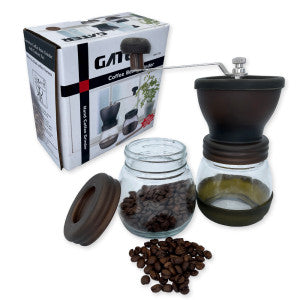 Moedor De Café Manual Vidro Plastico Inox Ceramica - Marrom