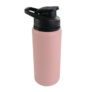 Garrafa Squeeze de Alumínio 600ml com Alça - Rosa