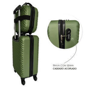 Kit De 3 Malas De Viagem Verde Militar