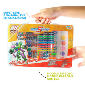 Maleta Kit Escolar com 68 Peças Hero Squad