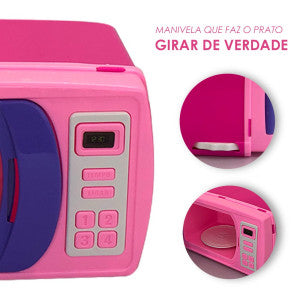 Mini Micro-ondas Infantil com Prato Giratório