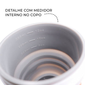 Copo Silicone Retrátil Dobrável C/ Tampa Reutilizável 350ml