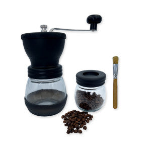 Moedor De Café Manual Vidro Plastico Inox Ceramica - Preto