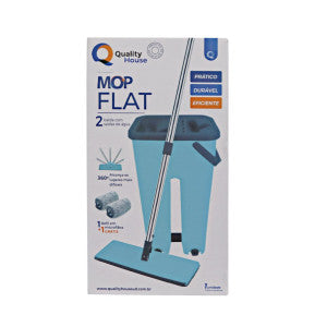 Rodo Flat Mop E Balde Lava E Seca Profissional Com 2 Refil