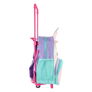 Mochila Infantil Com Rodinhas Unicornio - Roxo