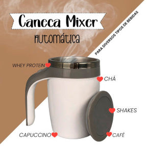 Caneca Mixer Inox Automática Elétrica Misturador 380ml