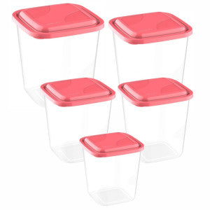 Kit Porta Mantimentos Com 5 Peças Uninjet - Vermelho