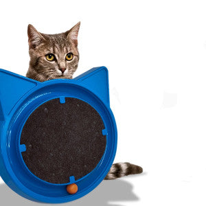 Arranhador para Gatos com Bolinha Interativa Antistress  - Azul