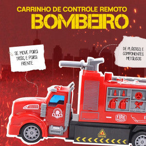 Carrinho Controle Remoto Bombeiro Brinquedo