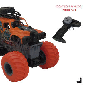 Carro de Controle Remoto Off Road Função Total - Laranja Atomic