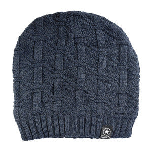 Kit Gorro de Frio e Cachecol Estilo Gola - Azul Marinho