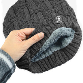 Kit Gorro de Frio e Cachecol Estilo Gola - Cinza