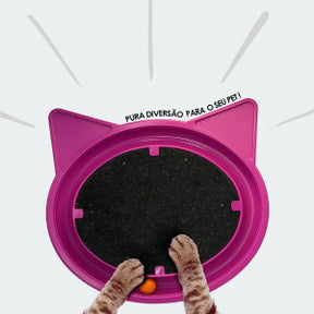 Arranhador para Gatos com Bolinha Interativa Antistress - Rosa