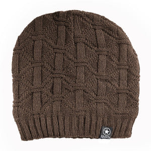 Kit Gorro de Frio e Cachecol Estilo Gola - Marrom