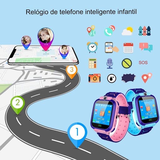 Relógio SmartWatch Infantil Q12 com Rastreador